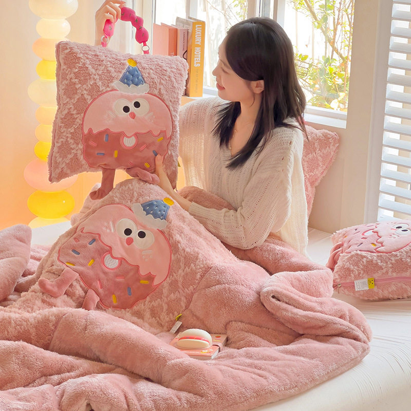 网红多巴胺手拎抱枕被子两用汽车靠垫二合一办公室午睡毯子空调被,居家布艺,抱枕被,淘宝优惠券,粉丝福利购,淘宝优惠卷