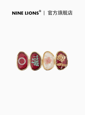 九只狮子（饰品）复古滴油发夹侧边夹子发卡气质边夹刘海夹发饰女