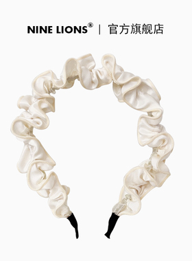 九只狮子（饰品）时尚褶皱花边发箍气质百搭头箍高级感发卡发饰女
