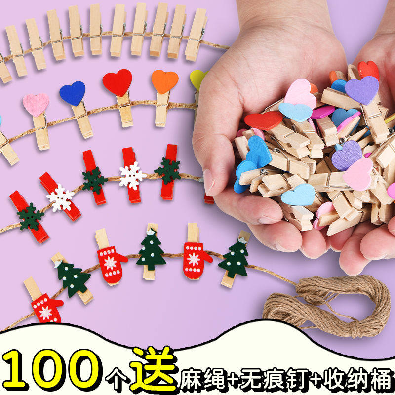 照片夹木夹子相片夹挂墙木头夹子