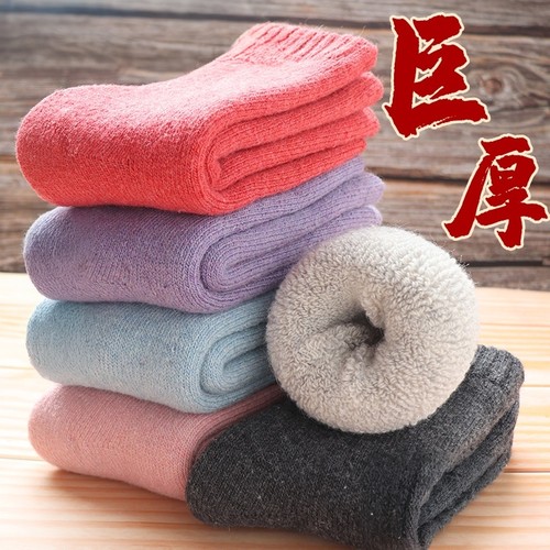 加厚袜子女羊毛袜冬季北方抗寒