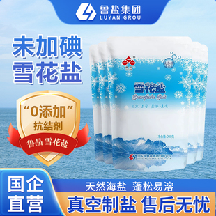 雪花盐食用盐家用食用盐不加碘200g 3包无抗结剂零添加炒菜批发整