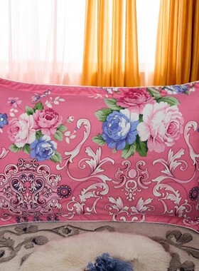 定制加厚磨毛枕芯套活性印花精品彩绒棉简约柔软亲肤全棉清新枕套