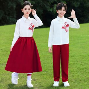 校服套装英伦学院风藏青西装初高中学生运动会班服朗诵合唱服长裙