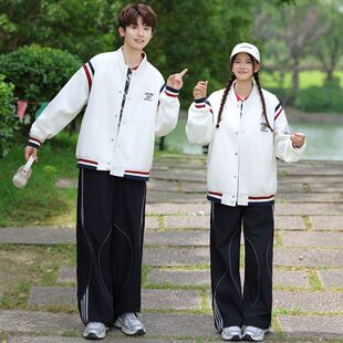 班服秋季长袖套装学生韩版潮流拼接棒球服外套男女初中生高中校服