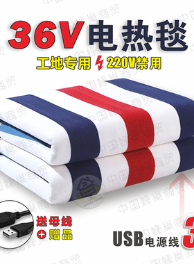 36伏电热毯USB插头工地专用宿舍单双人36V电褥子加厚低压恒温水暖