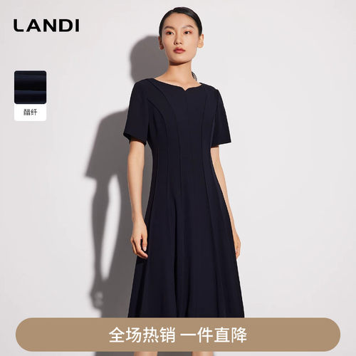 醋酸设计感收腰显瘦连衣裙