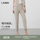 夏新品 LANDI磨石色轻薄修身 女九分裤 裤 显瘦直筒西装