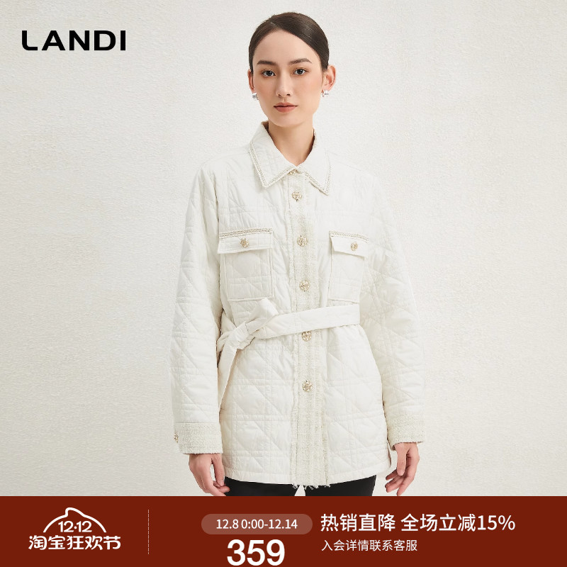 中长款小香风Polo领棉服外套