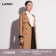 春新品 LANDI深卡其设计感撞色袖 袢廓形通勤风衣外套长款
