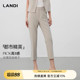 夏新品 LANDI磨石色轻薄修身 女九分裤 裤 显瘦直筒西装