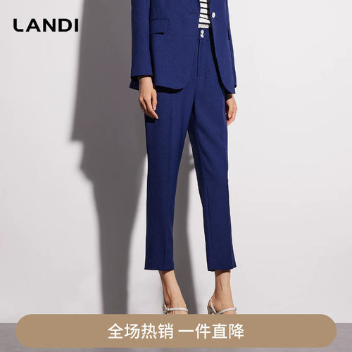 高腰修身显瘦通勤直筒西装裤
