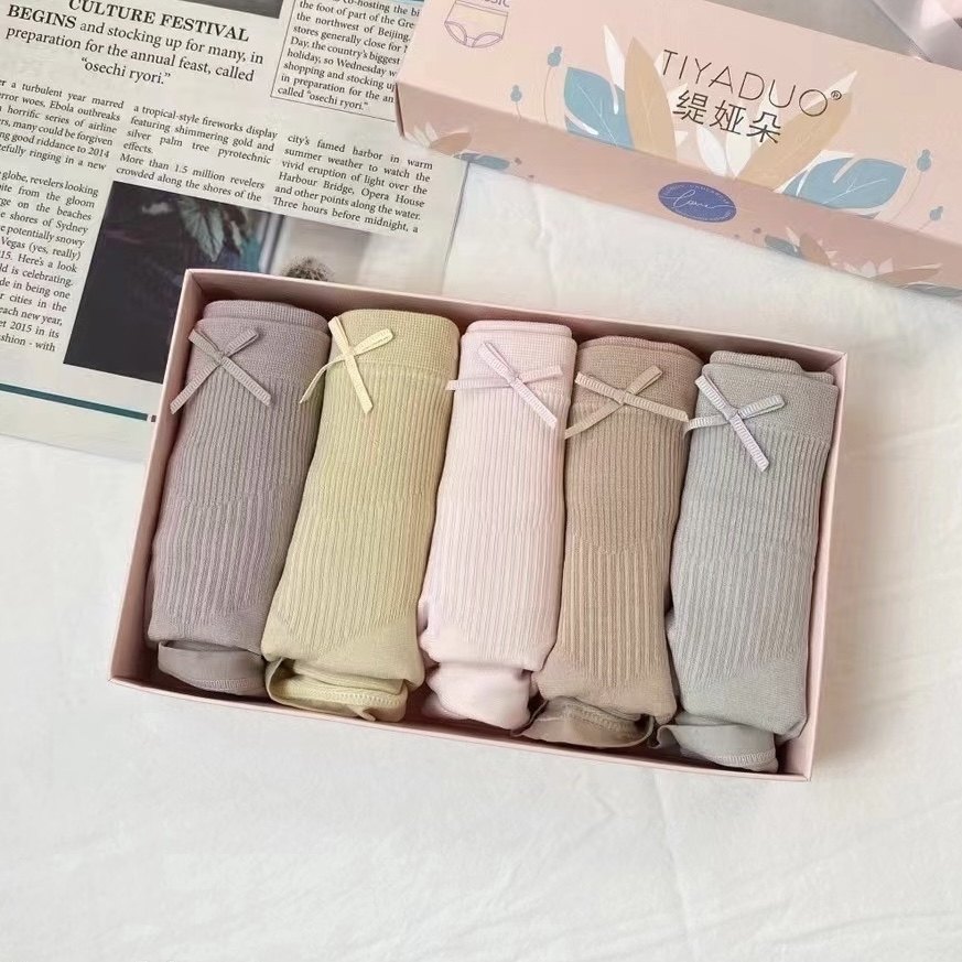 缇娅朵7031五条装莫代尔微收中高腰内裤女包臀抗菌棉裆大码三角裤,女士内衣/男士内衣/家居服,女三角裤,淘宝优惠券,粉丝福利购,淘宝优惠卷