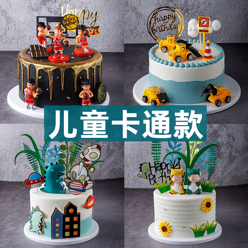 2020最火儿童生日蛋糕,2021最火生日蛋糕儿童 蛋糕模型o仿真2020新m款网红y皇冠羽毛卡通儿童流行生日蛋糕样品