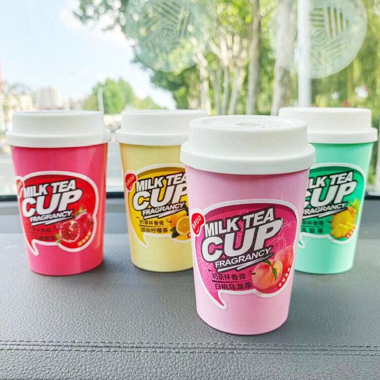 香飘万家奶茶杯固体香膏汽车内香薰持久清香除异味空气清新剂装饰