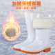 食品卫生靴 男加厚耐磨防滑雨靴胶鞋 白色中筒雨鞋 加绒保暖棉水鞋