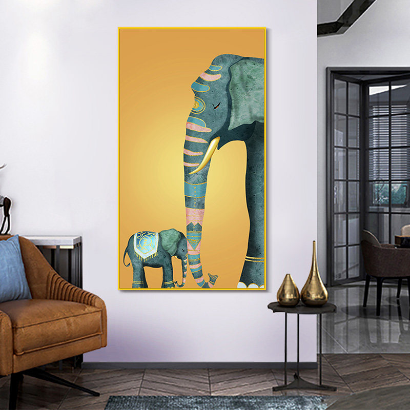 入户玄关装饰画竖版现代简约北欧风轻奢挂画进门走廊过道尽头壁画