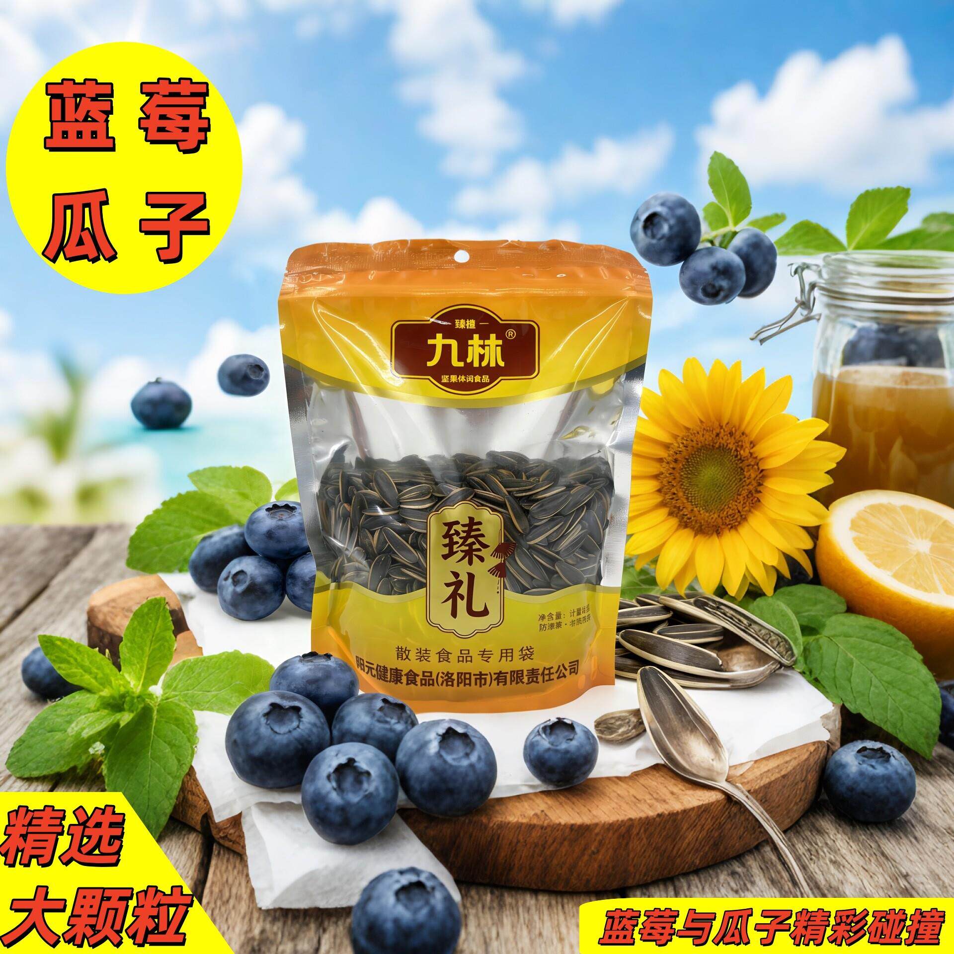 九林蓝莓味瓜子300g袋装蓝莓味炒货网红葵花籽办公休闲零食小吃