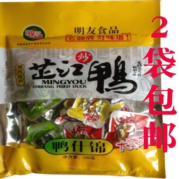 正宗鸭肉湖南怀化芷江特产炒鸭 明友休闲鸭 鸭什锦 混合袋装188g