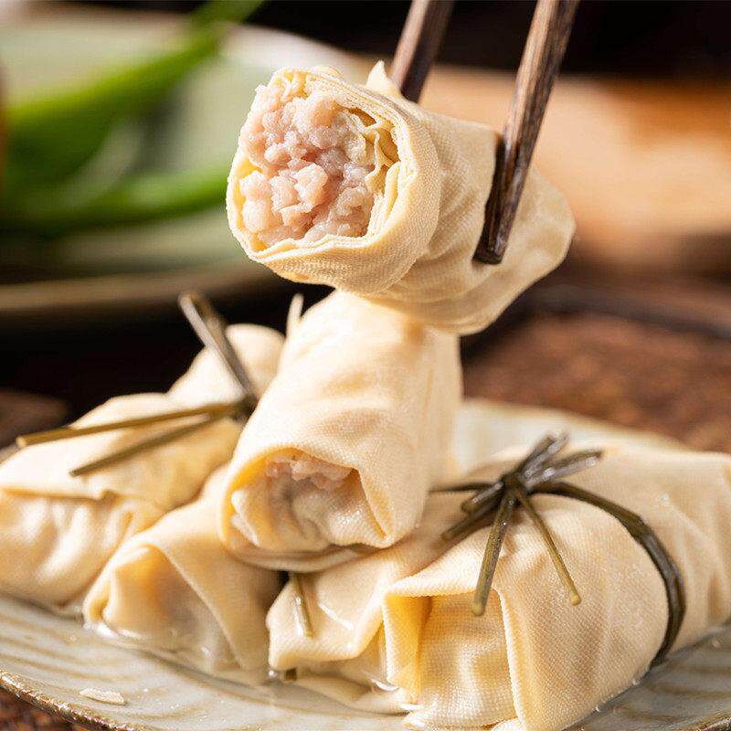 粮觅鲜肉面结千张包百叶结宁波特产仓桥豆腐皮预制菜私房方便菜肴