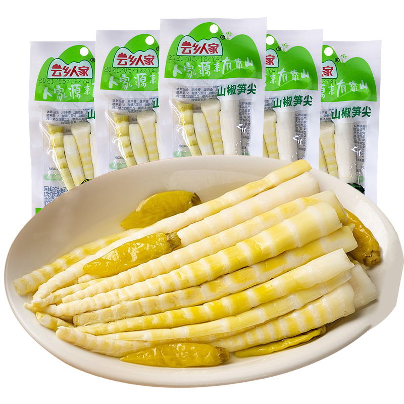 云乡人家山椒笋尖泡椒竹笋开袋即食笋片脆笋子泡椒脆笋小包装零食