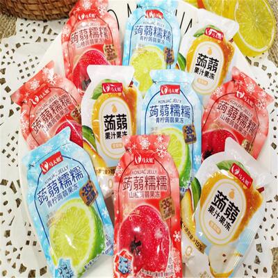 马大姐蒟蒻糯糯果冻果汁果冻青柠山楂雪梨味水果味0脂肪散装500g