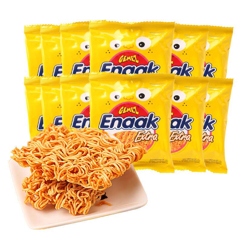 印尼进口GEMEZ Enaak点心面网红小食品小鸡面干脆面零食30g*12袋