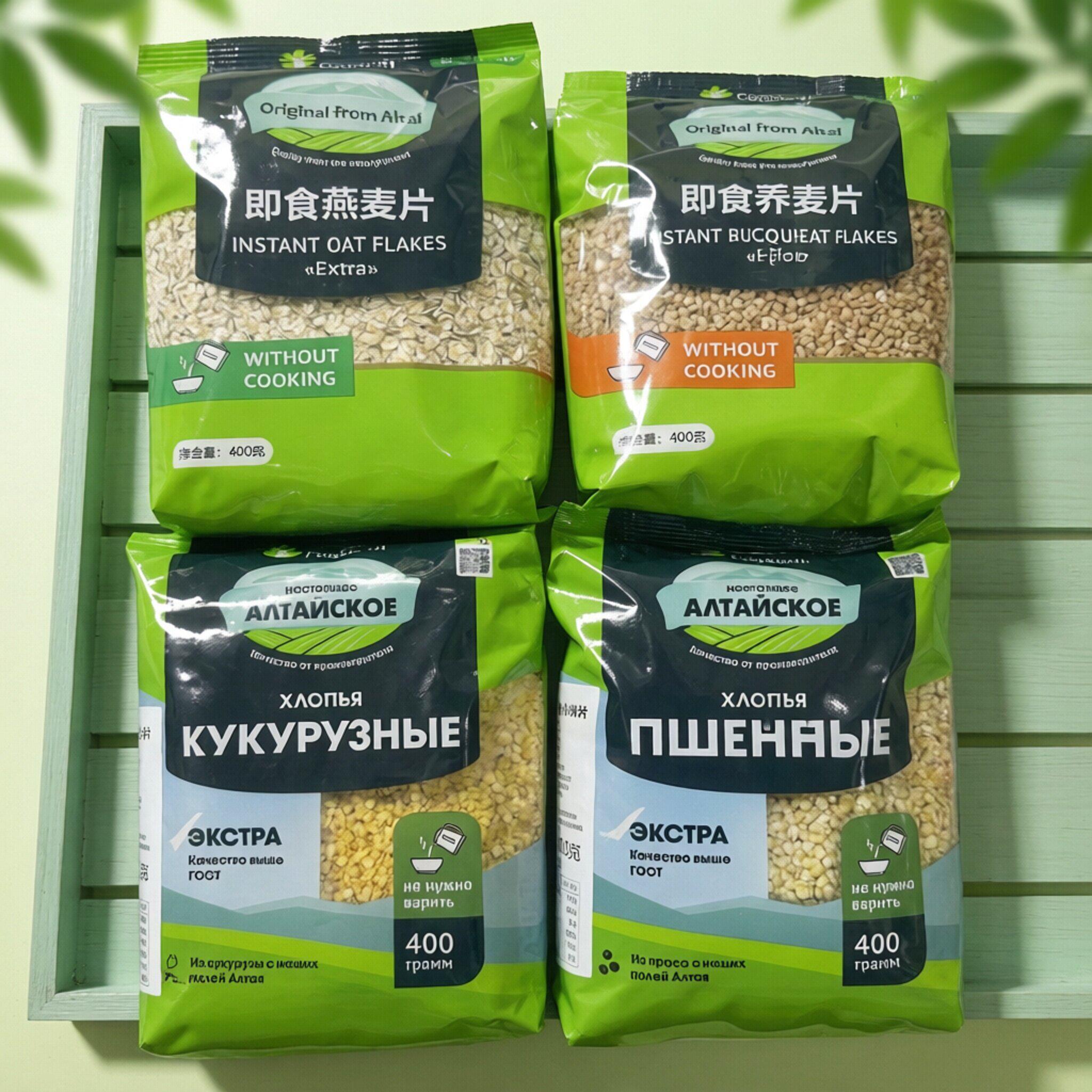俄罗斯进口荞麦片燕麦片小米片玉米片速溶即食早餐饱腹代餐原装