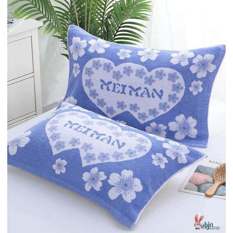 老式枕巾纯棉一对装加厚加大秋季吸汗成人结婚家用毛圈全棉枕头巾