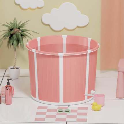 折叠浴桶儿童圆形塑料家用小孩洗澡盆宝宝浴盆旅行泡澡桶沐浴冲凉