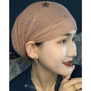 舒适套头遮白发帽时尚 包头帽爆款 妈妈帽弹力软纱头巾帽 新款 夏季