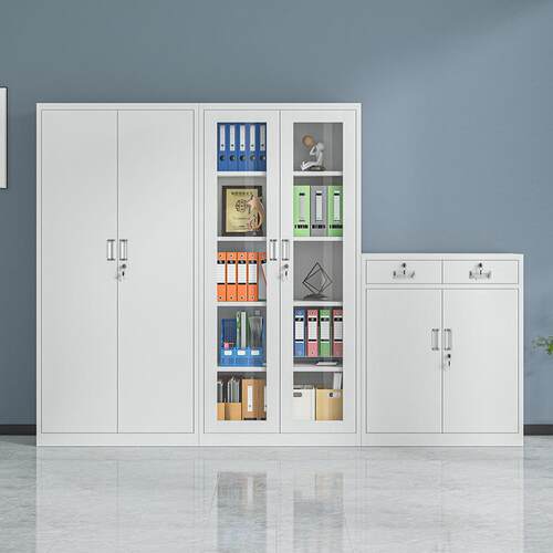 家用文件柜铁皮文件柜办公资料档案柜钢制凭证柜家用更衣储物柜带