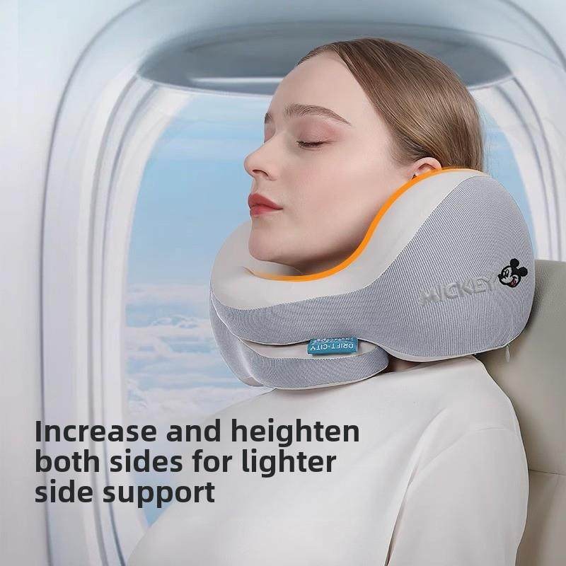 便携式护颈u型枕，适用于旅行，没有弯曲的颈部飞机火车旅行颈部