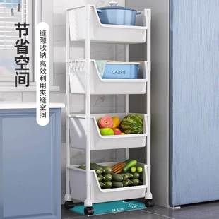 厨房小推车置物架落地多层水果蔬菜篮子家用可移动客厅零食收纳架