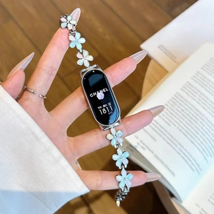 适用小米手环10金属表带 9手表链 8/NFC女款精致可调节腕带高颜值