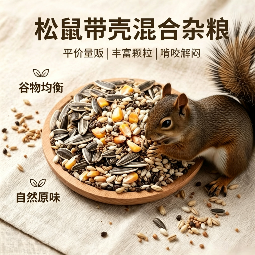 魔王松鼠野外喂食成年黄山混合粮鼠类零食