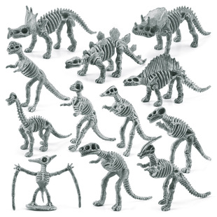 仿真恐龙骨架模型剑龙副栉龙三角龙翼龙考古动物化石摆件