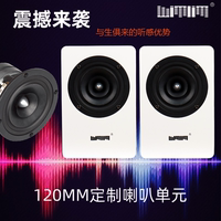 HIFI音响套装高保真立体声无源书架桌面客厅4寸全频人声胆味音箱