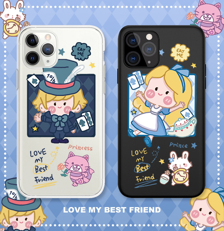 爱丽丝情侣手机壳16Phone14适用小米13苹果15pro保护华为mate60iQOOz6x红米k70至尊真我NEO保