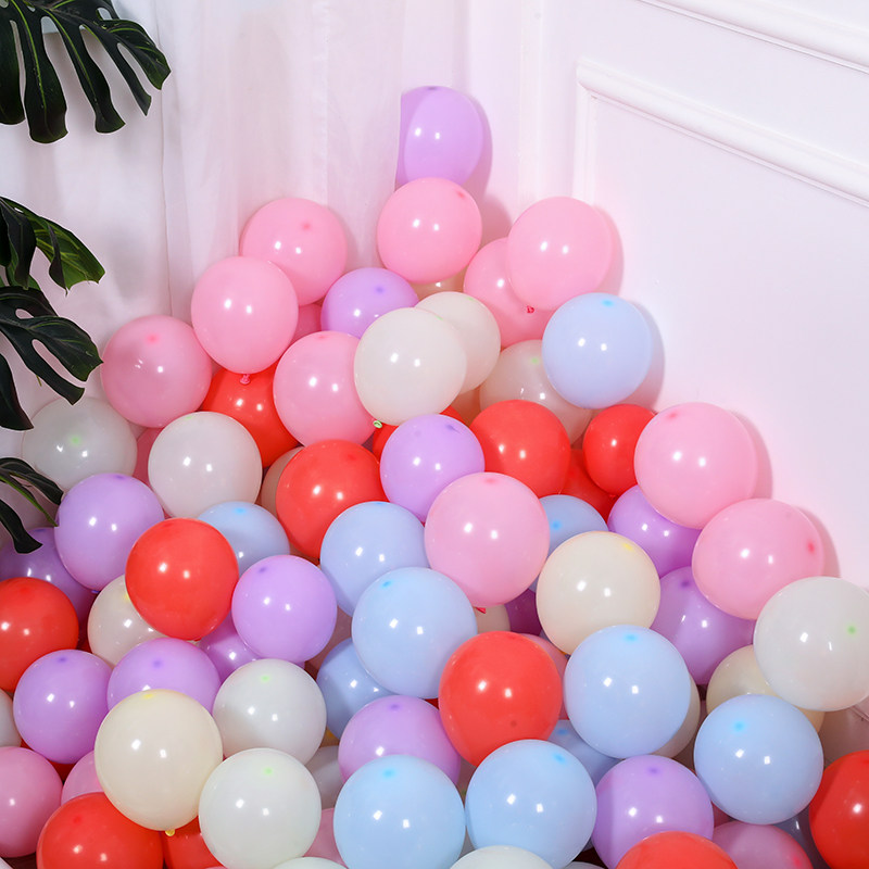 昊霖10寸2.2克玛卡龙色加厚圆形乳胶气球结婚礼商场拱门装饰布置