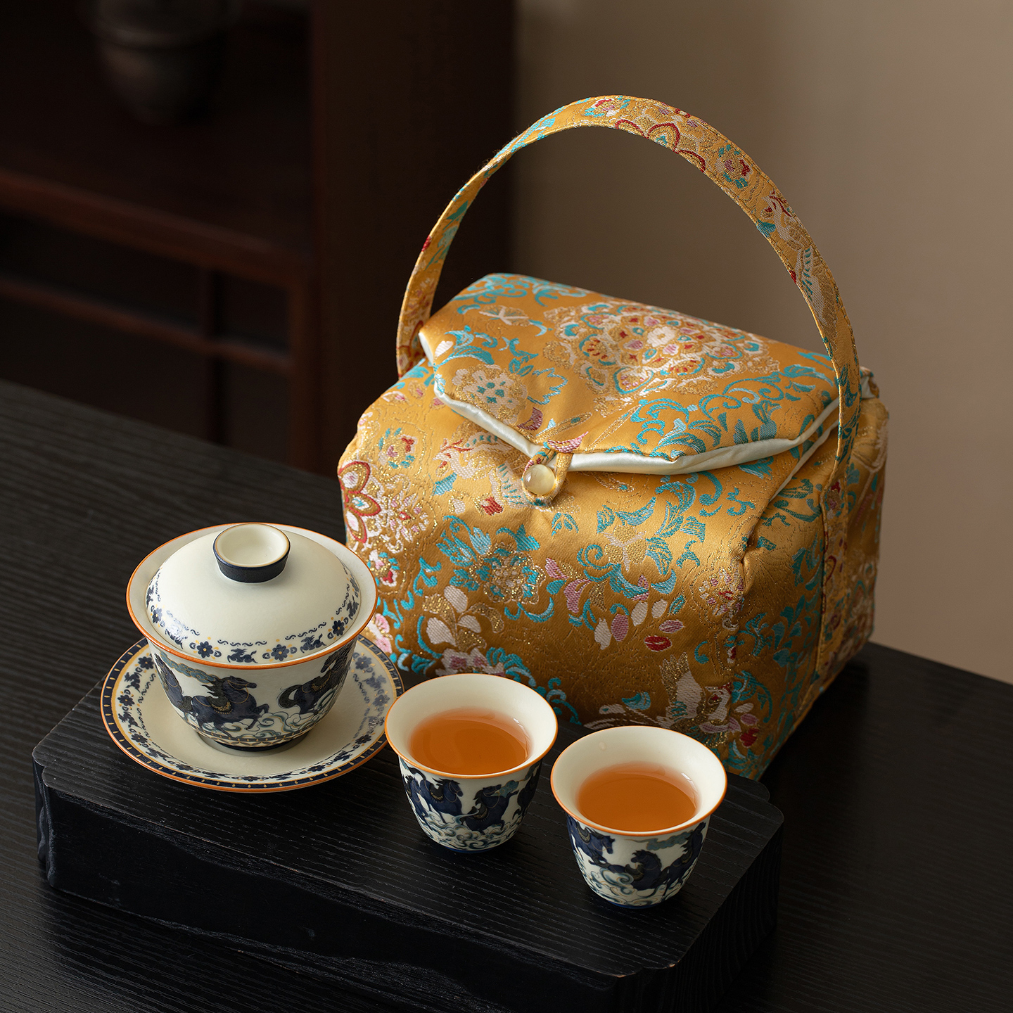 新年马年功夫茶具一壶二杯