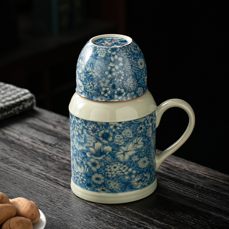 汝窑小暖壶大容量陶瓷水壶个人专用老式茶壶焖茶杯焖壶泡茶器水杯