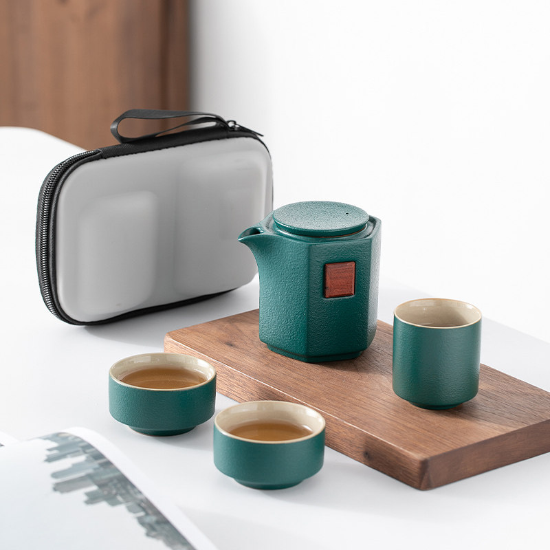 便携式旅行茶具小套装备户外包随身简易功夫泡茶壶茶杯露营快客杯