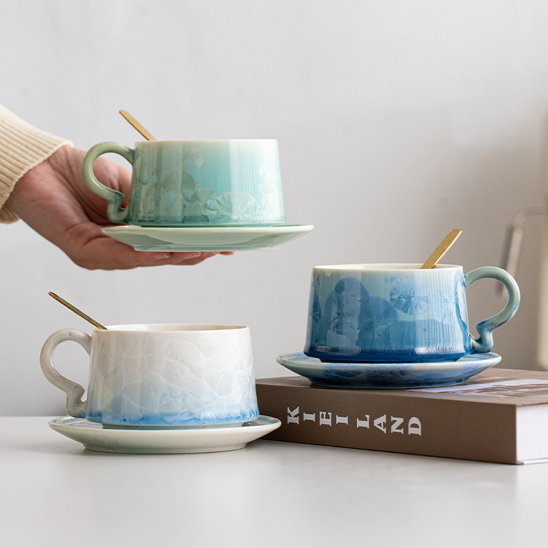 结晶釉简约陶瓷咖啡杯