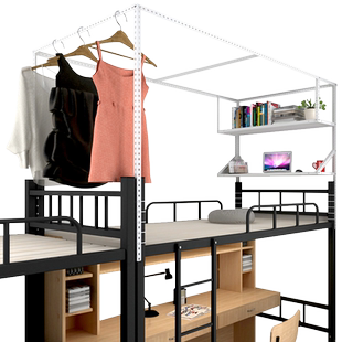 可伸缩学生宿舍床帘杆子上下铺遮光帘架子蚊帐家用支架固定一体式