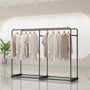 店中岛专用 挂衣架女装 黑色服装 店展示架架双排落地式