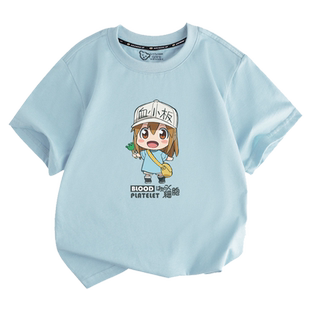 工作细胞血小板白血球红血球动漫儿童装纯棉短袖t恤男女学生半袖