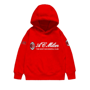 AC米兰队莱奥吉鲁卡卡足球迷服连帽卫衣男女儿童装学生款带帽外套