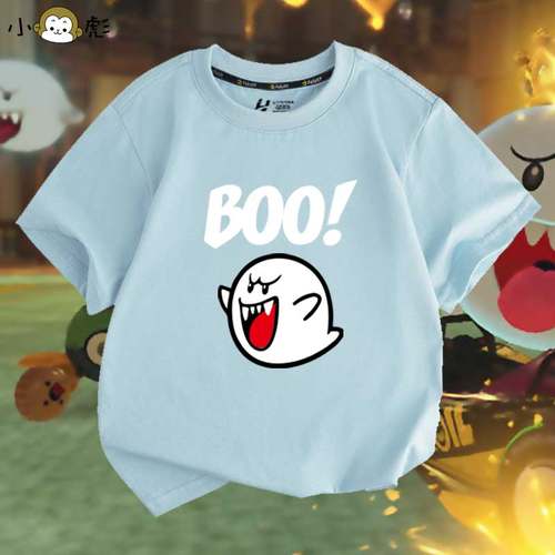 玛丽动漫游戏马里奥布布鬼王t恤