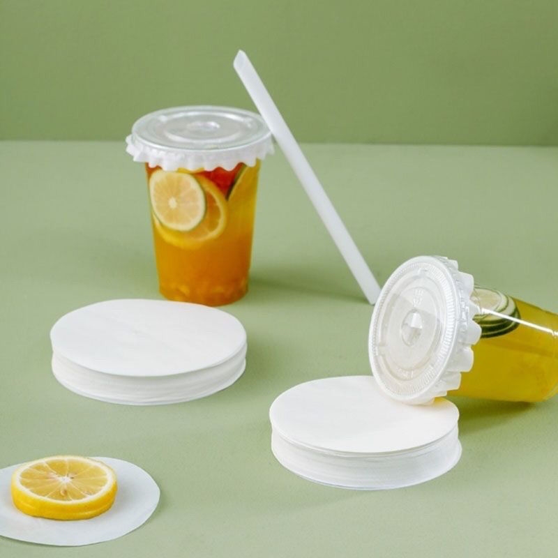 90/98/119防漏纸咖啡奶茶外卖纸杯塑料杯一次性封口垫片杯盖密封